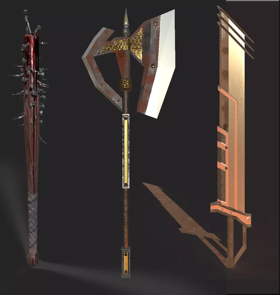 Weapon pack Low-poly 3D model_0