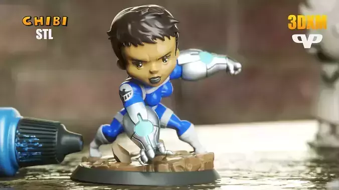 Marvel United Quake Chibi STL for 3D Printing ChibiSTL 3DXM 3D print model