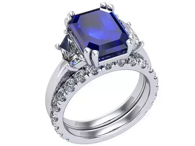 Sapphire wedding set