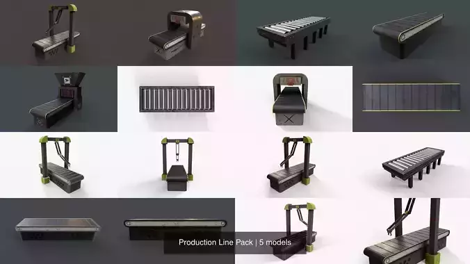 Production Line Pack 3D Model Collection