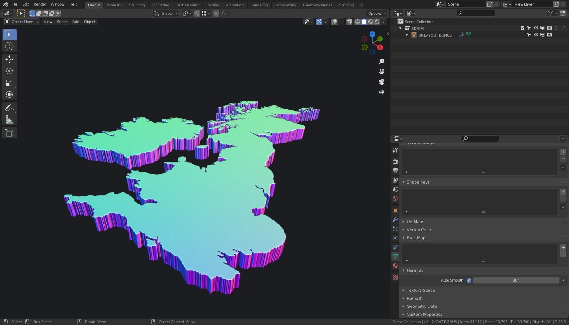 FREE UNITED KINGDOM LAYOUT plus IRELAND Free low-poly 3D model_5