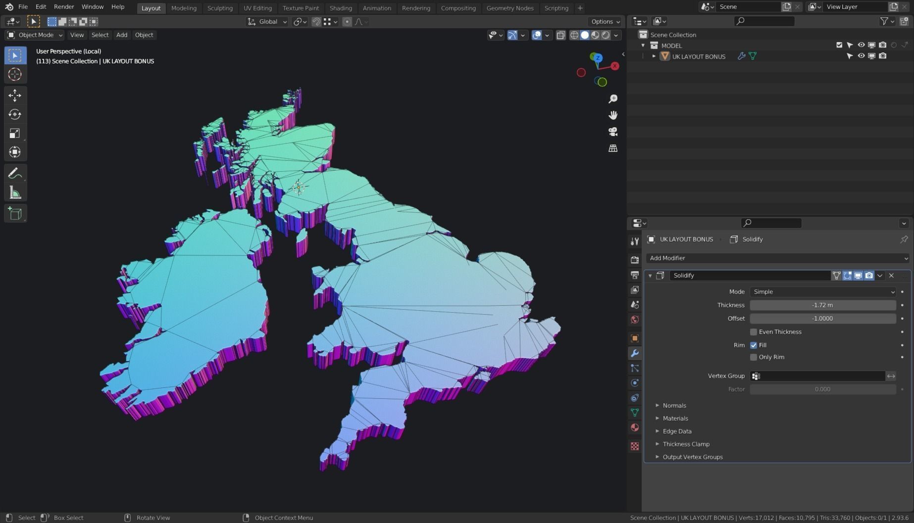 FREE UNITED KINGDOM LAYOUT plus IRELAND Free low-poly 3D model_4