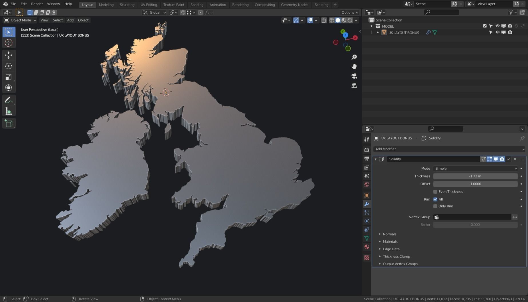 FREE UNITED KINGDOM LAYOUT plus IRELAND Free low-poly 3D model_1