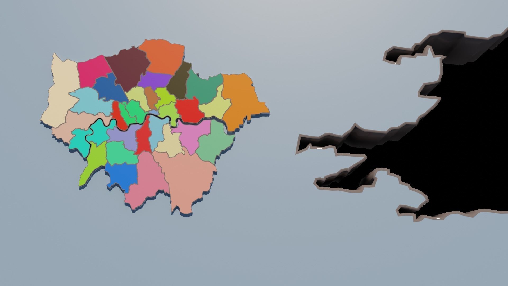 LONDON POLITICAL MAP LAYOUT Low-poly 3D model_20