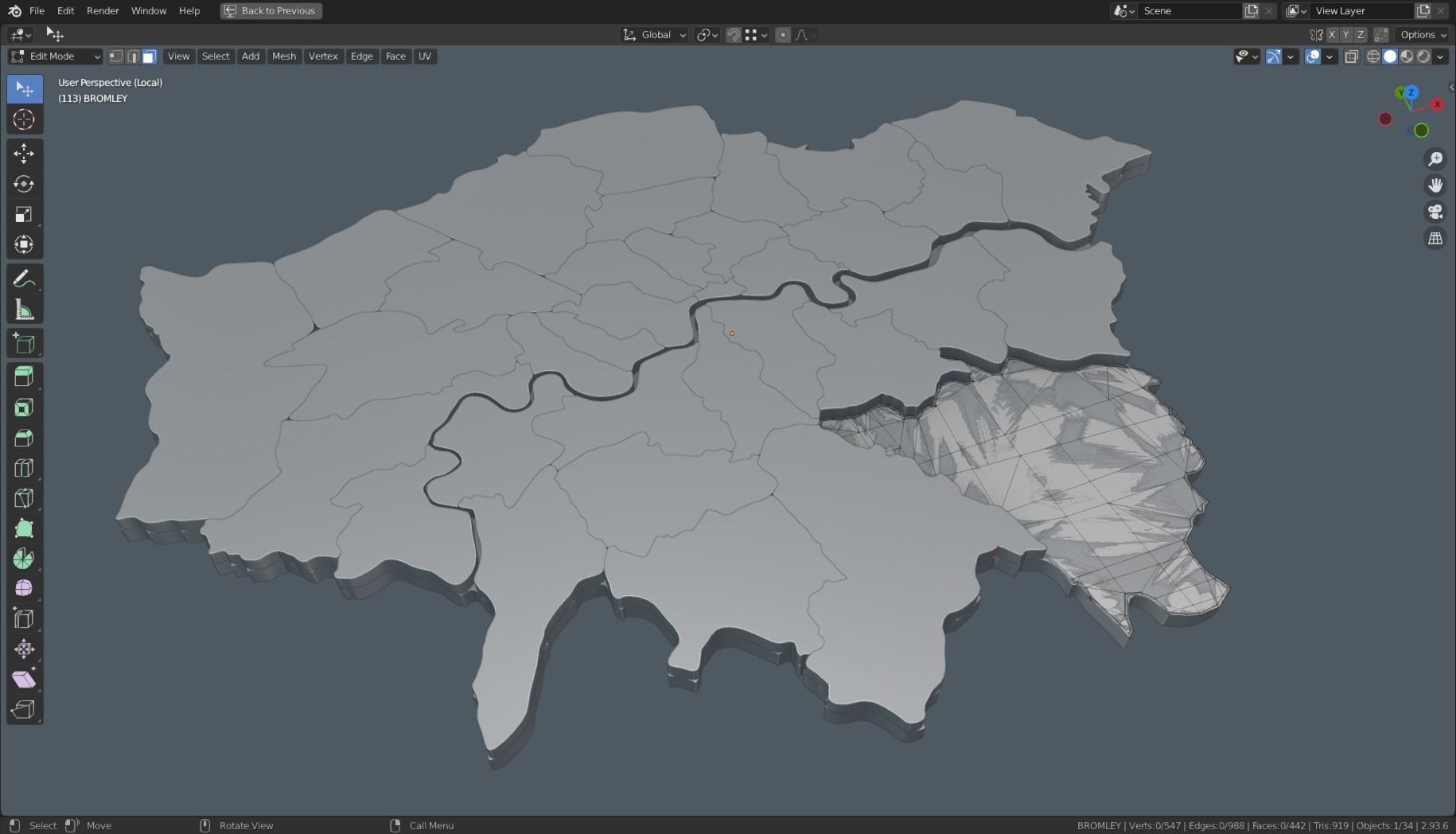 LONDON POLITICAL MAP LAYOUT Low-poly 3D model_21