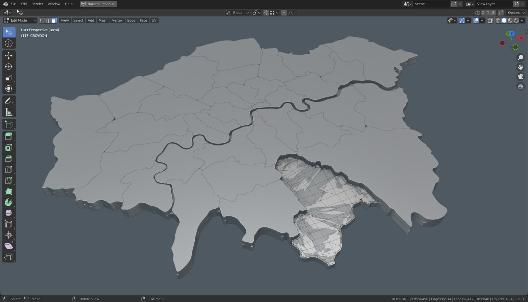 LONDON POLITICAL MAP LAYOUT Low-poly 3D model_7