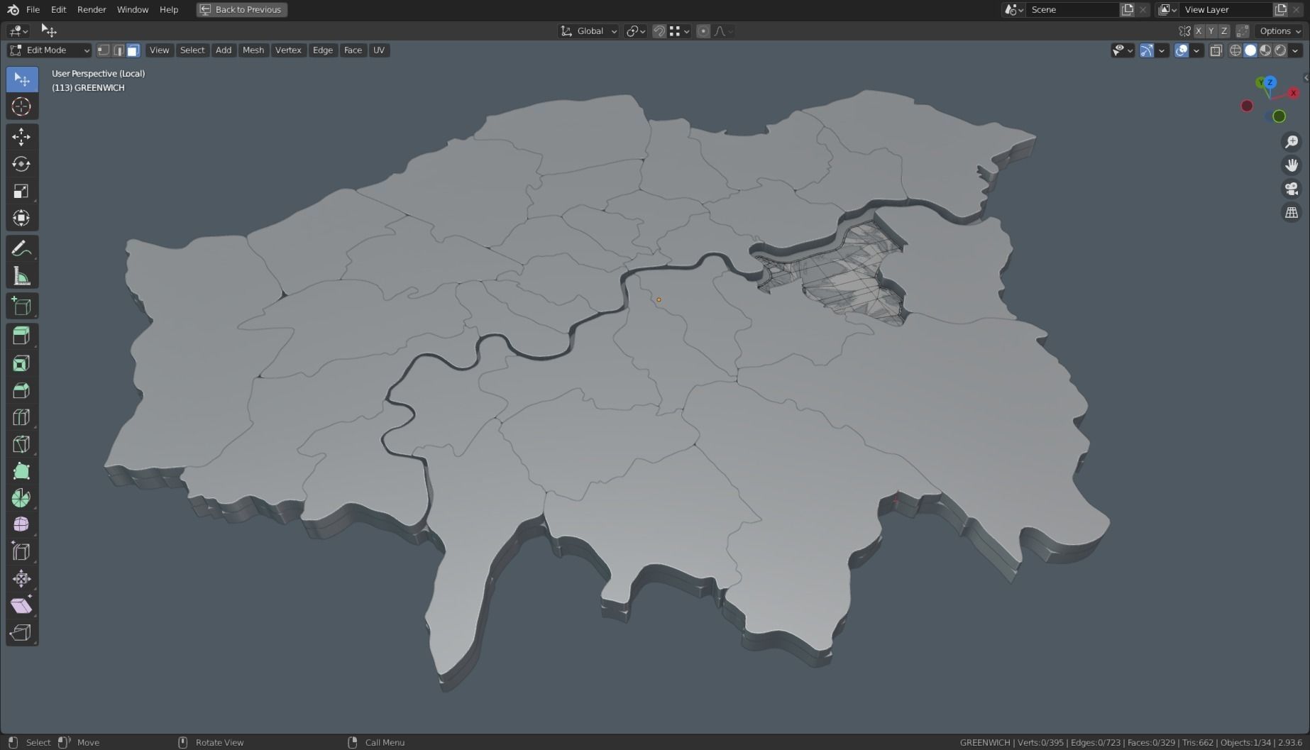 LONDON POLITICAL MAP LAYOUT Low-poly 3D model_18