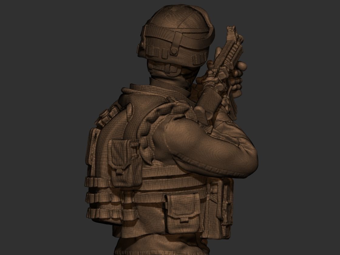 USA modern soldier 2 3D print model_14