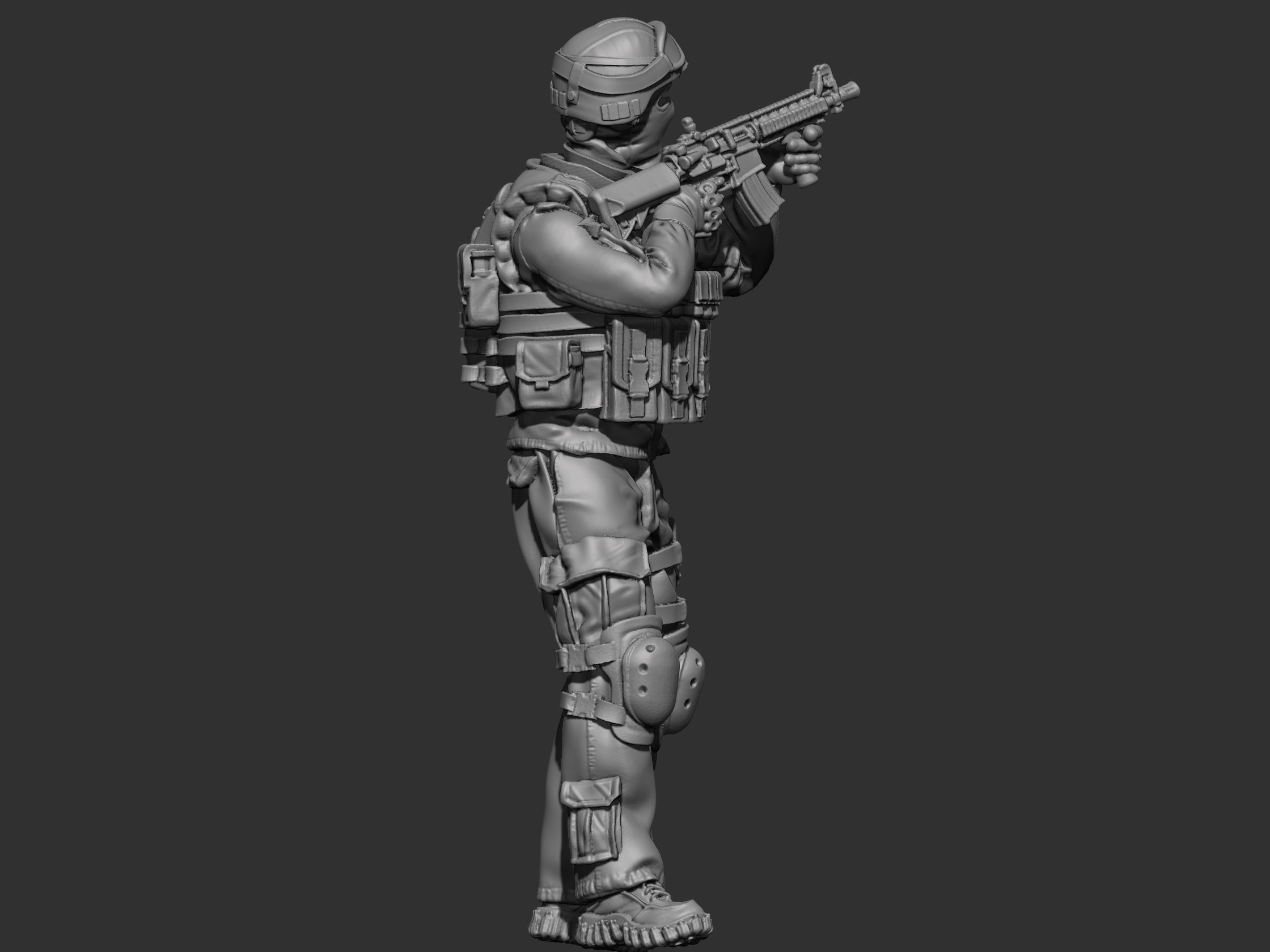 USA modern soldier 2 3D print model_2