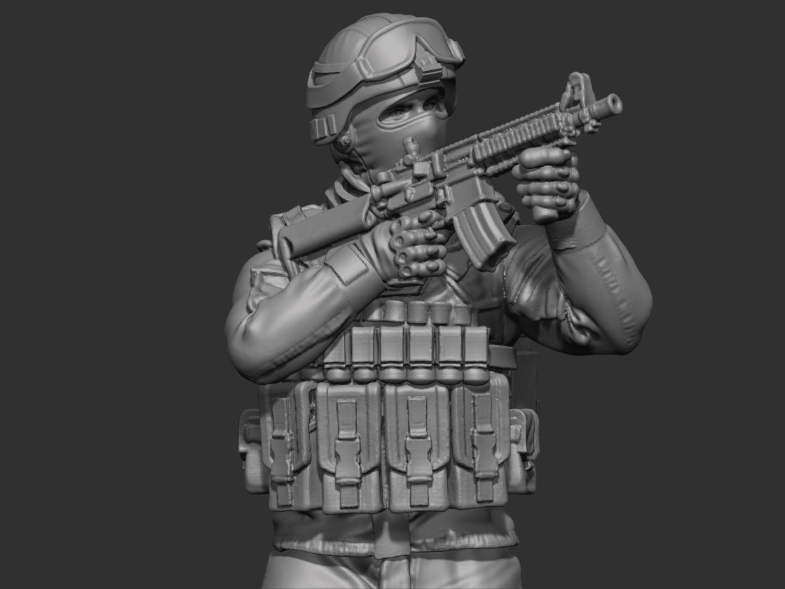 USA modern soldier 2 3D print model_4