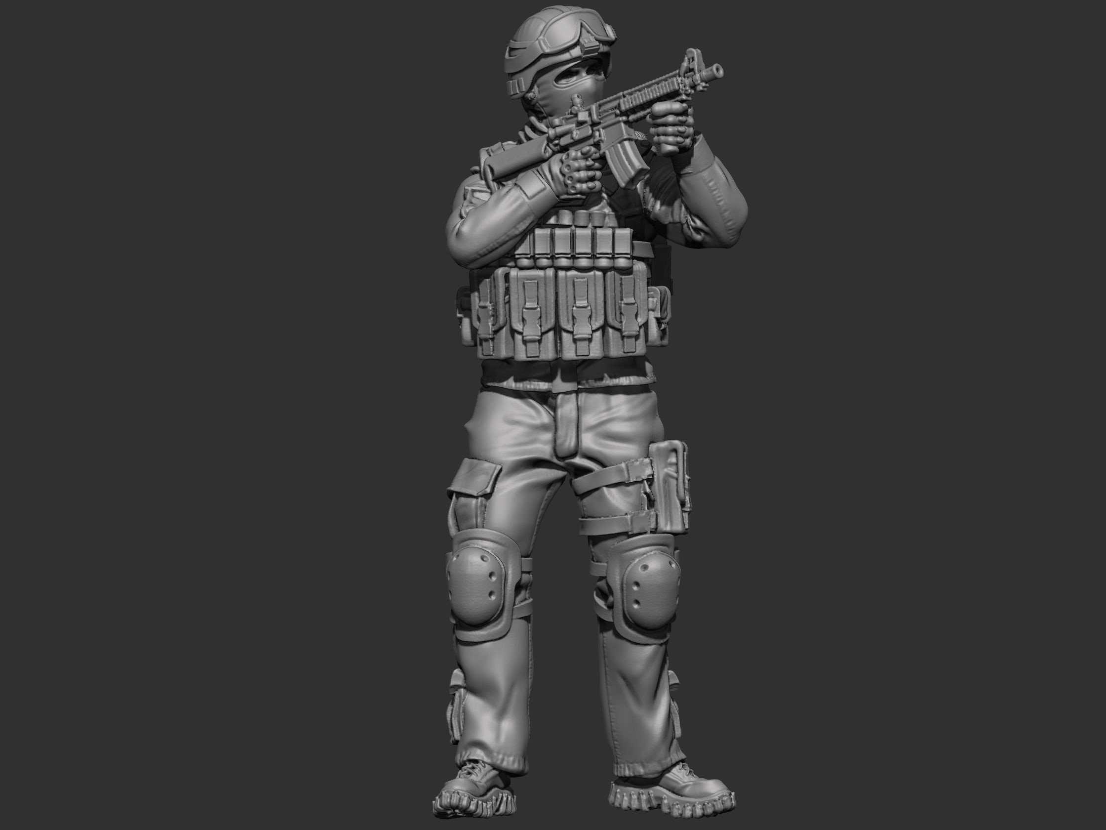 USA modern soldier 2 3D print model_1