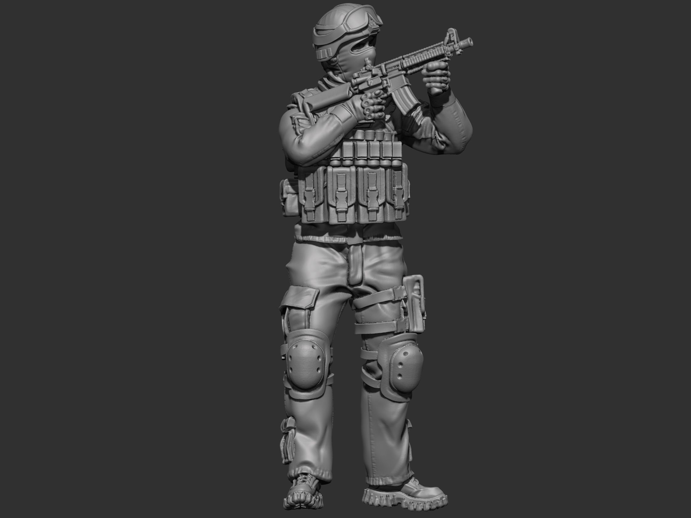 USA modern soldier 2 3D print model_3