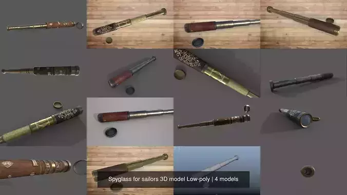 Spyglass for sailors 3D model Low-poly 3D Model Collection