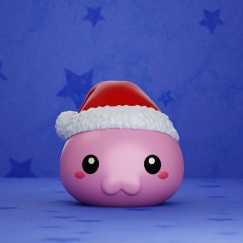 Christmas Hat and Santa Poring from Ragnarok Online Free 3D print model_1