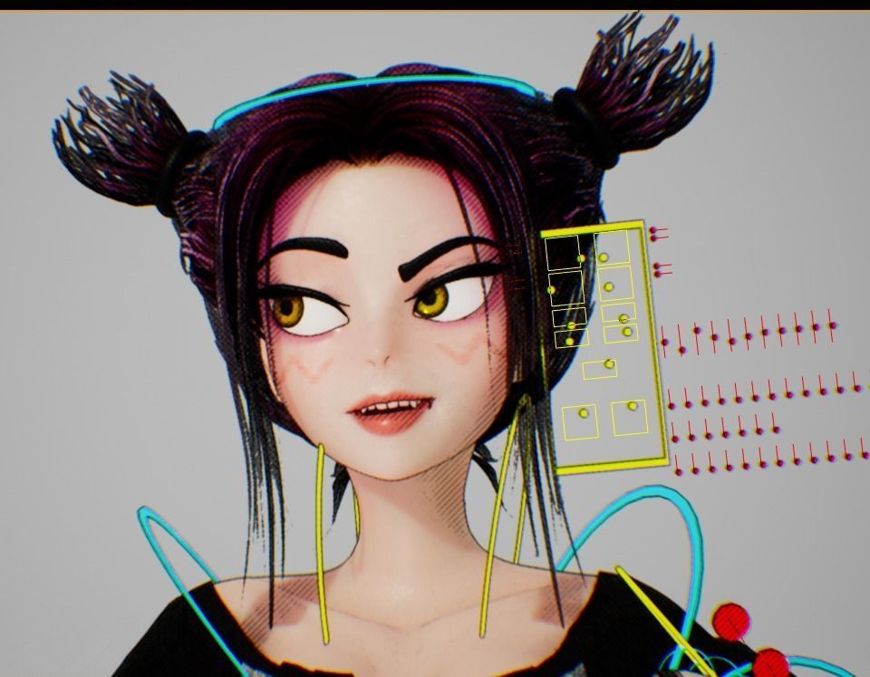 Zen Fully Rigged 3D model Low-poly 3D model_7