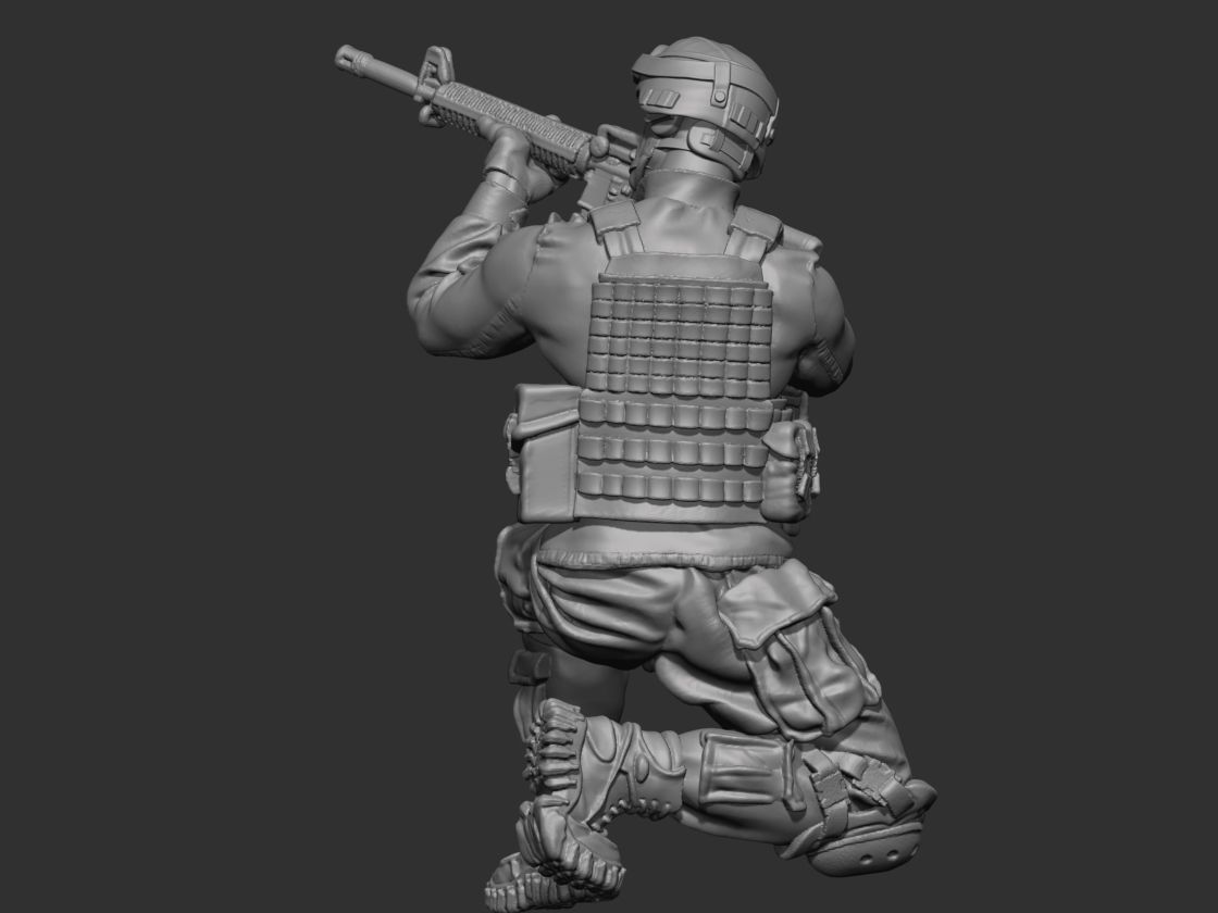 USA modern soldier 3 3D print model_2