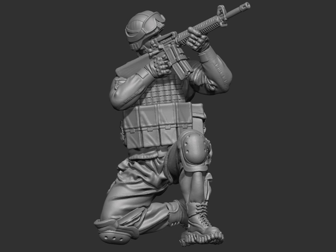 USA modern soldier 3 3D print model_1
