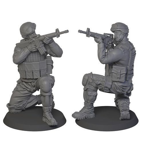 USA modern soldier 3 3D print model