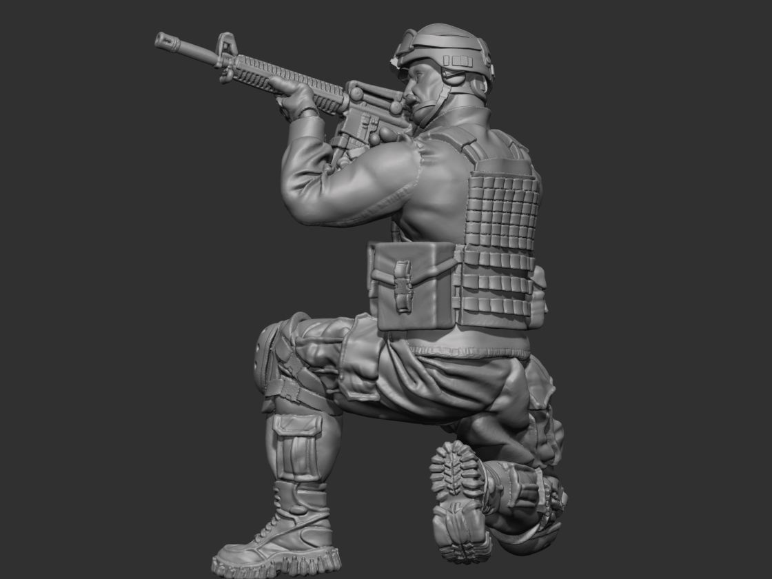 USA modern soldier 3 3D print model_19