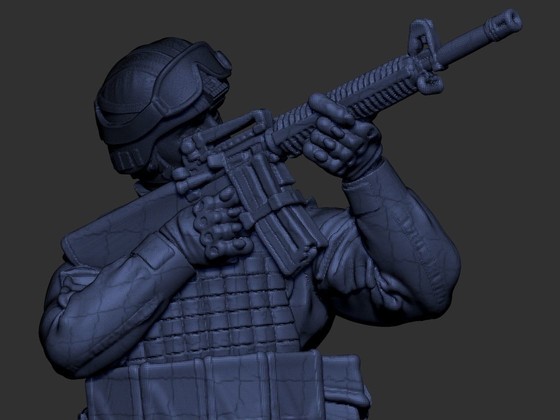 USA modern soldier 3 3D print model_13
