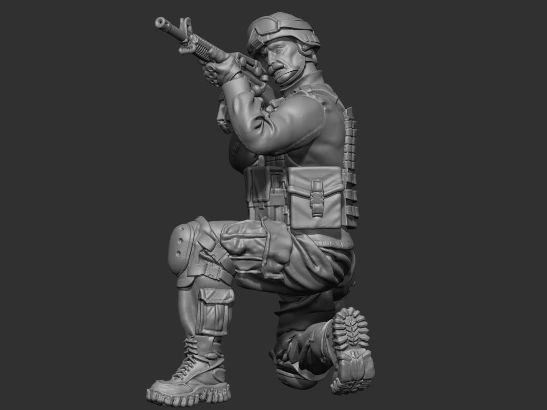 USA modern soldier 3 3D print model_17