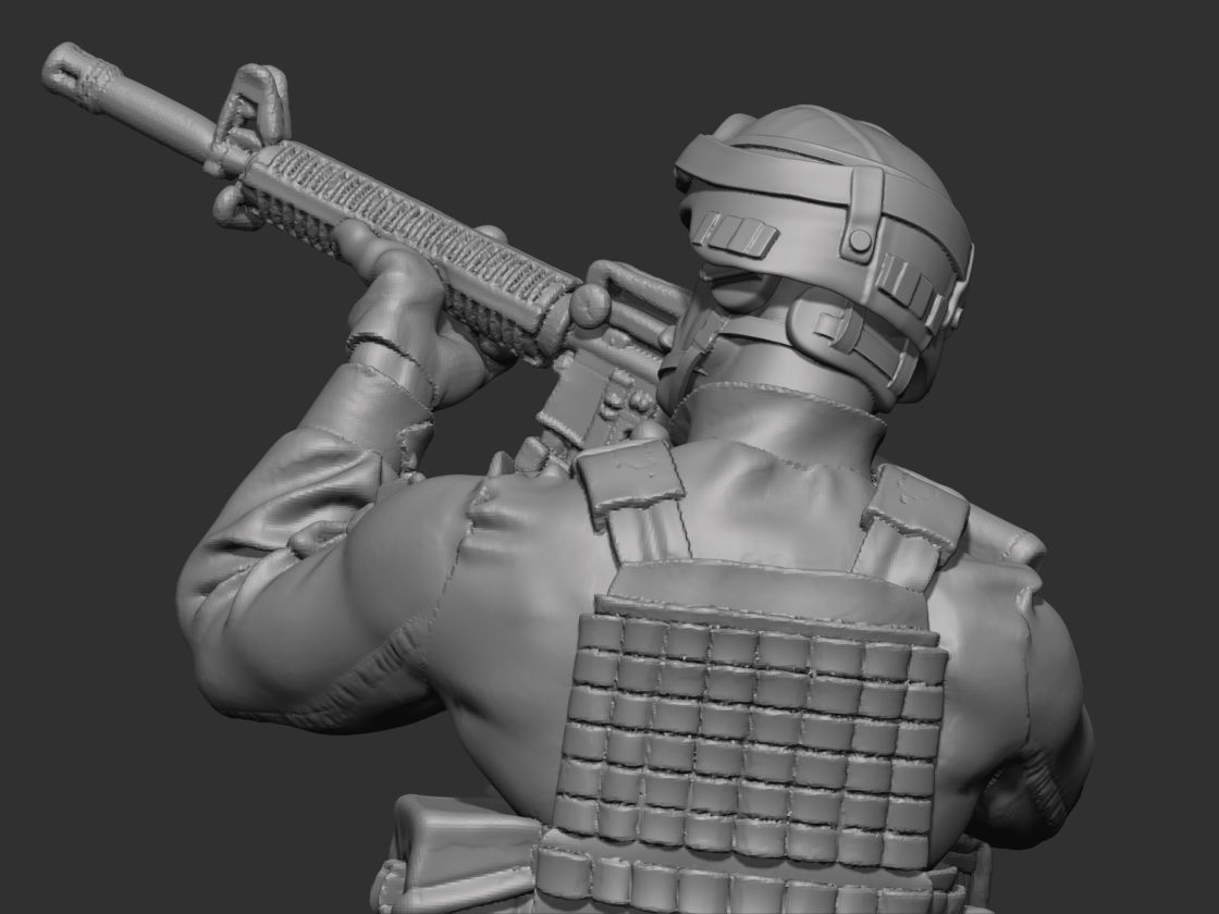 USA modern soldier 3 3D print model_14