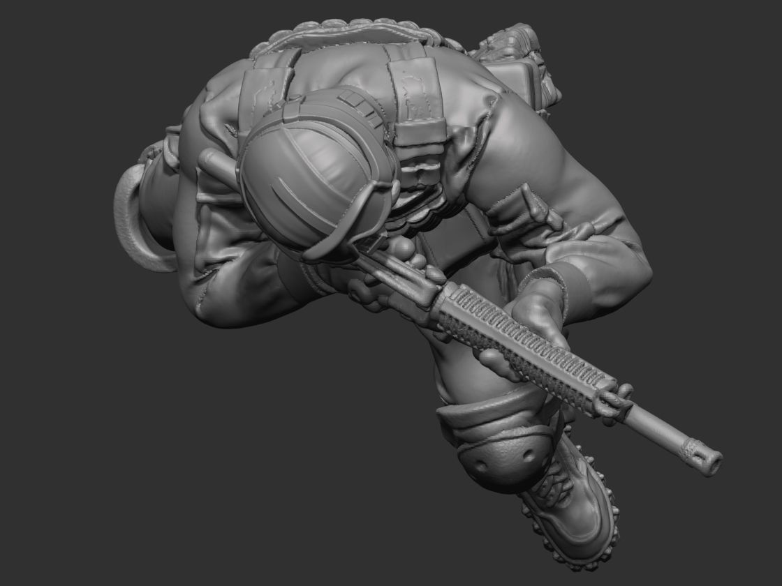 USA modern soldier 3 3D print model_11