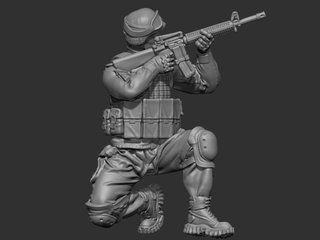 USA modern soldier 3 3D print model_9