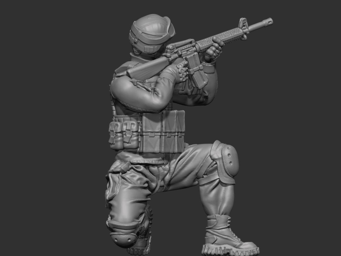 USA modern soldier 3 3D print model_8