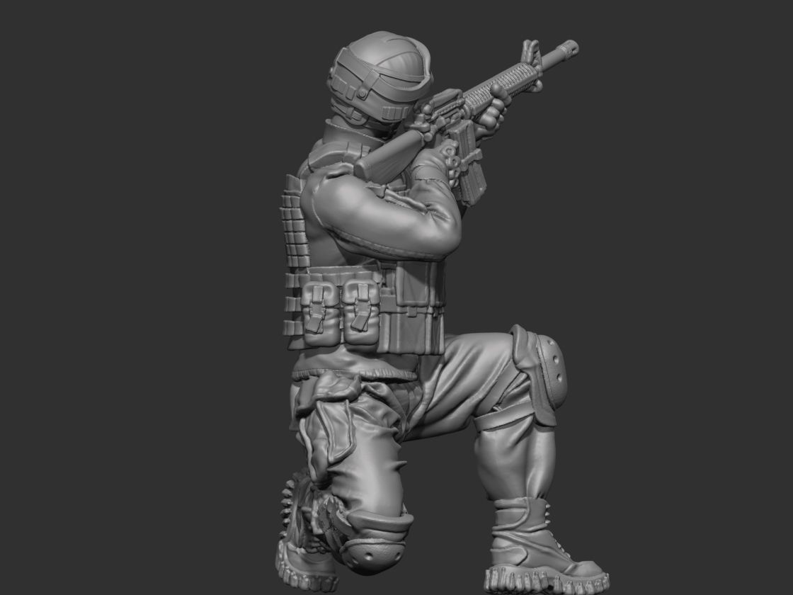 USA modern soldier 3 3D print model_7