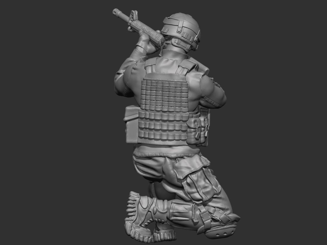 USA modern soldier 3 3D print model_3