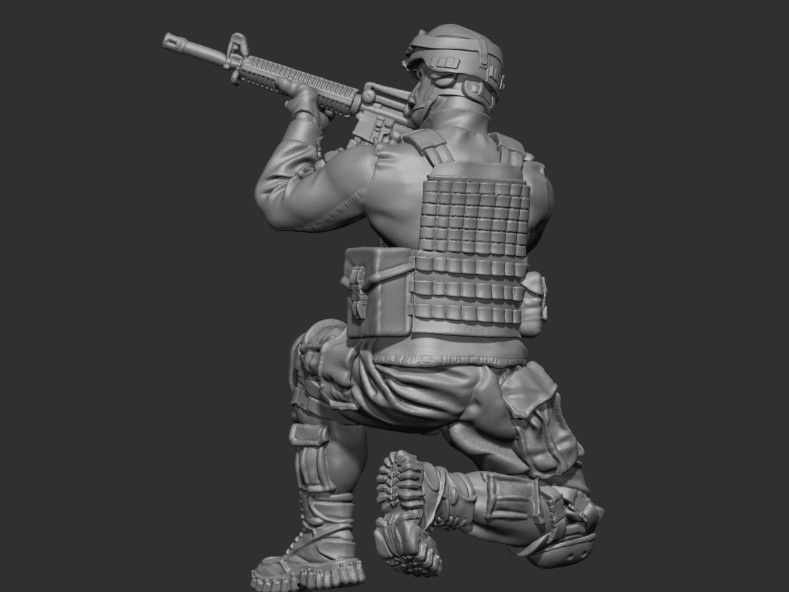 USA modern soldier 3 3D print model_21