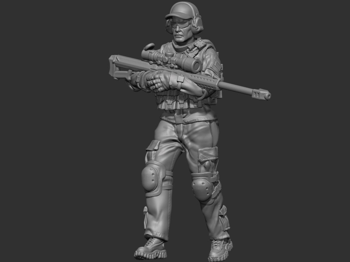 USA modern soldier 4 3D print model_16