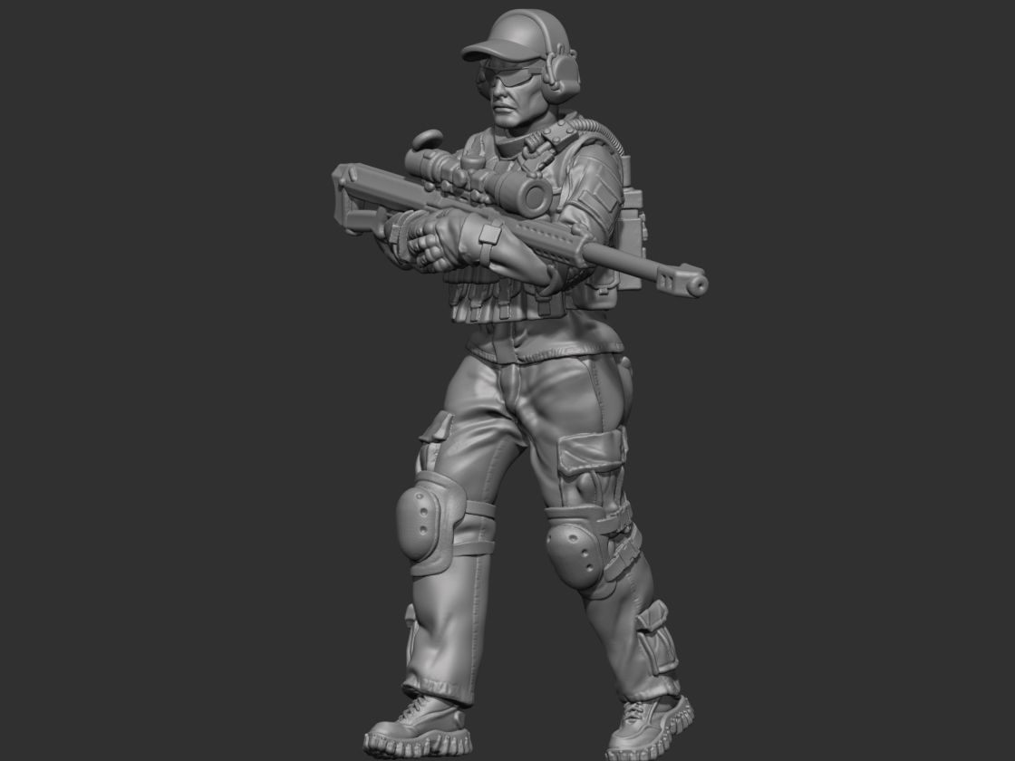 USA modern soldier 4 3D print model_17