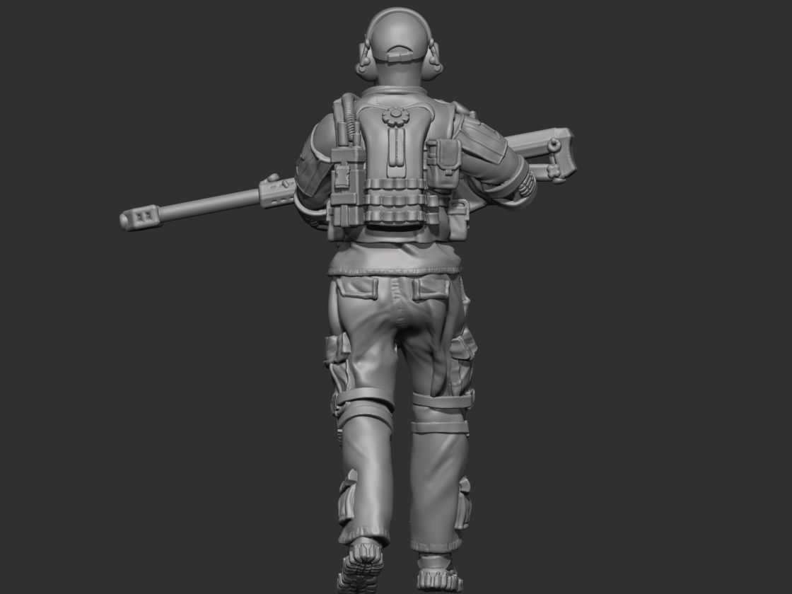 USA modern soldier 4 3D print model_5