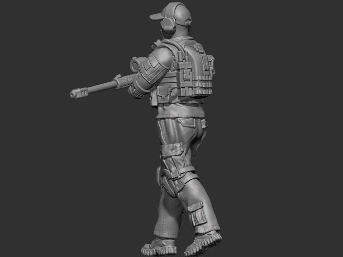USA modern soldier 4 3D print model_21