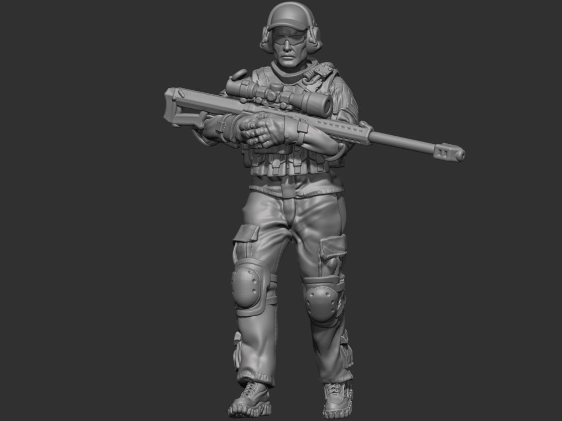 USA modern soldier 4 3D print model_13