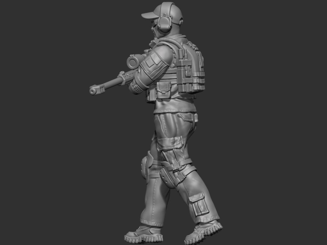 USA modern soldier 4 3D print model_20