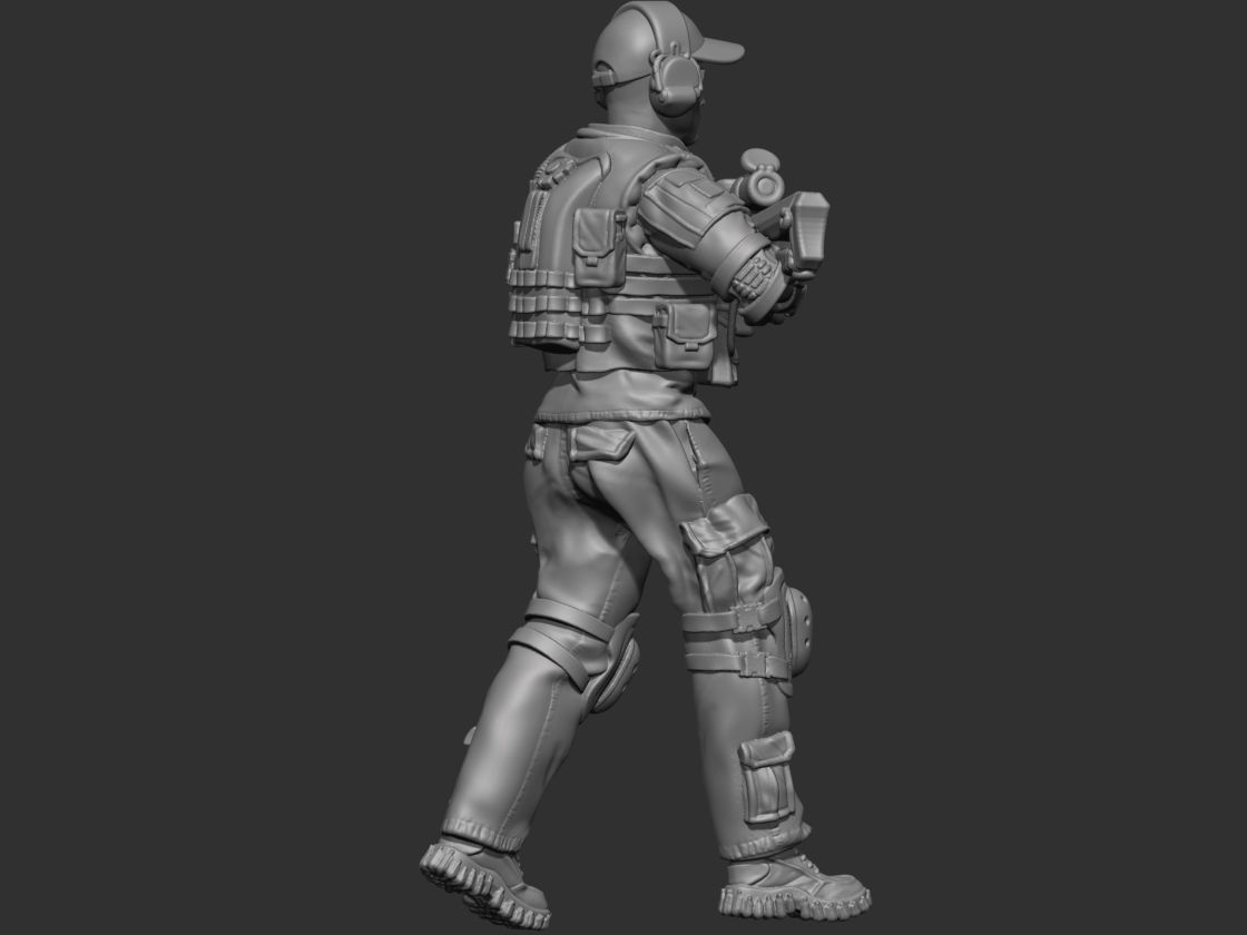 USA modern soldier 4 3D print model_9