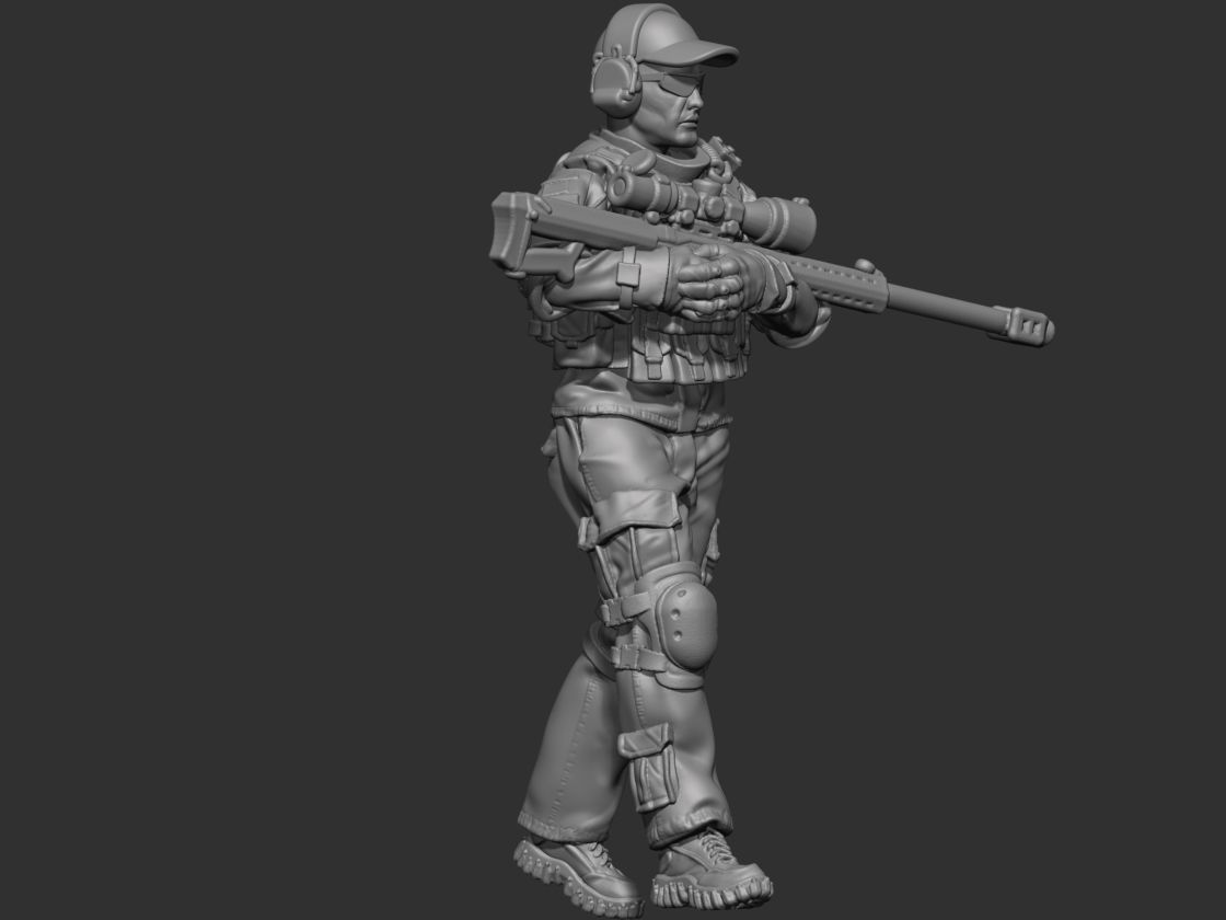 USA modern soldier 4 3D print model_3
