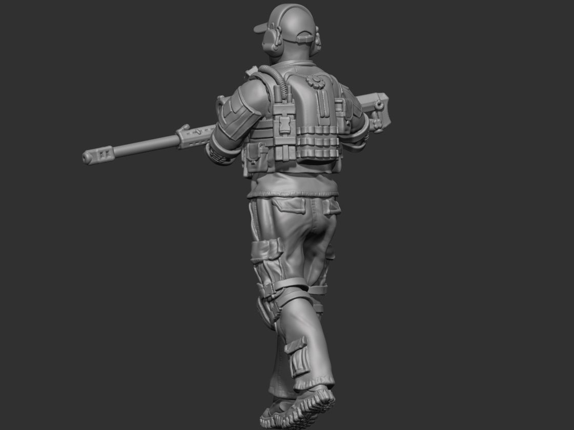 USA modern soldier 4 3D print model_2