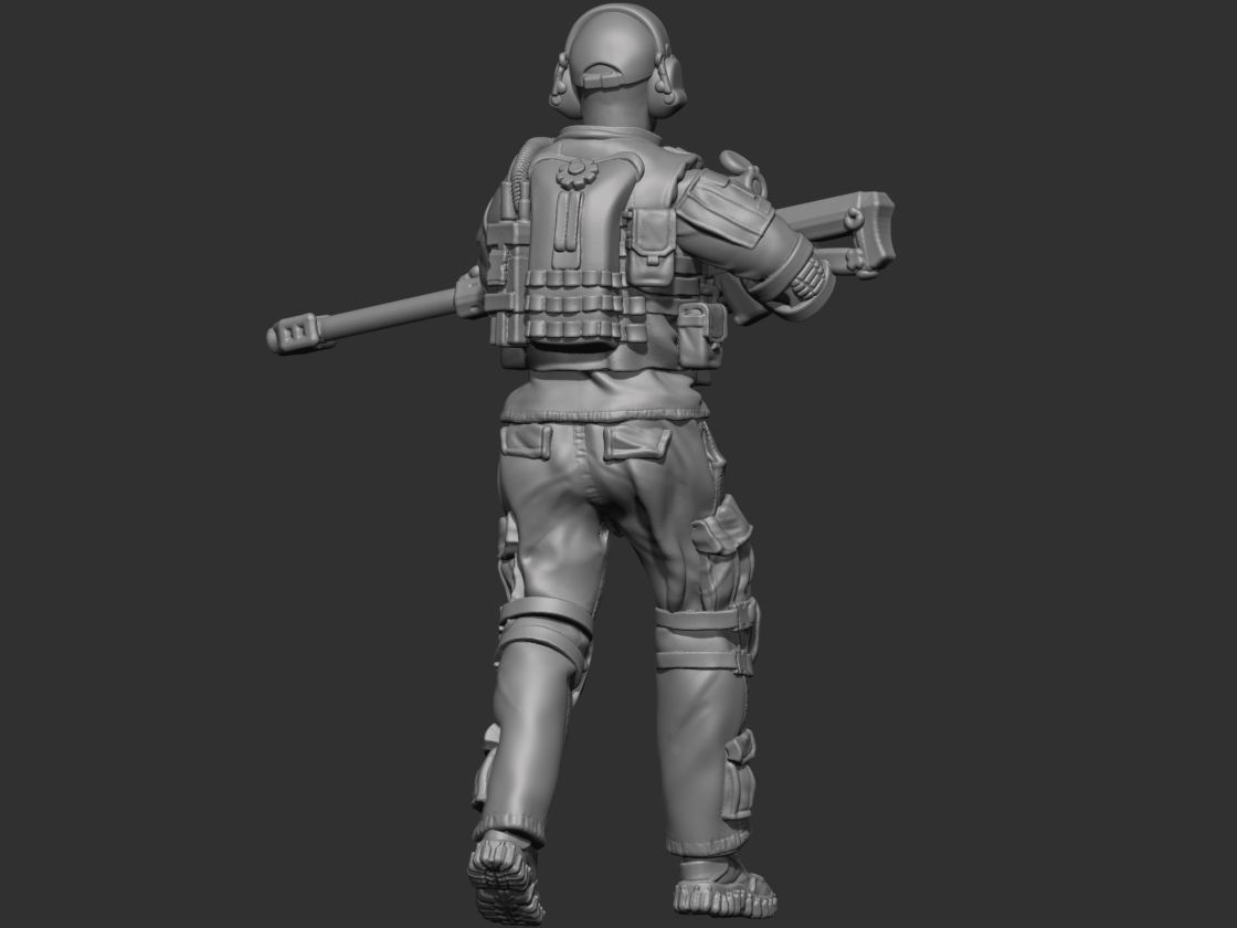 USA modern soldier 4 3D print model_7