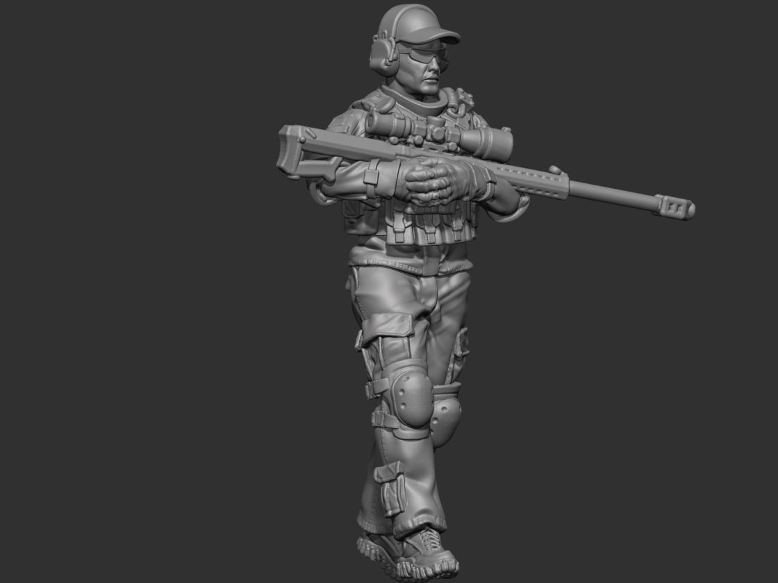 USA modern soldier 4 3D print model_12