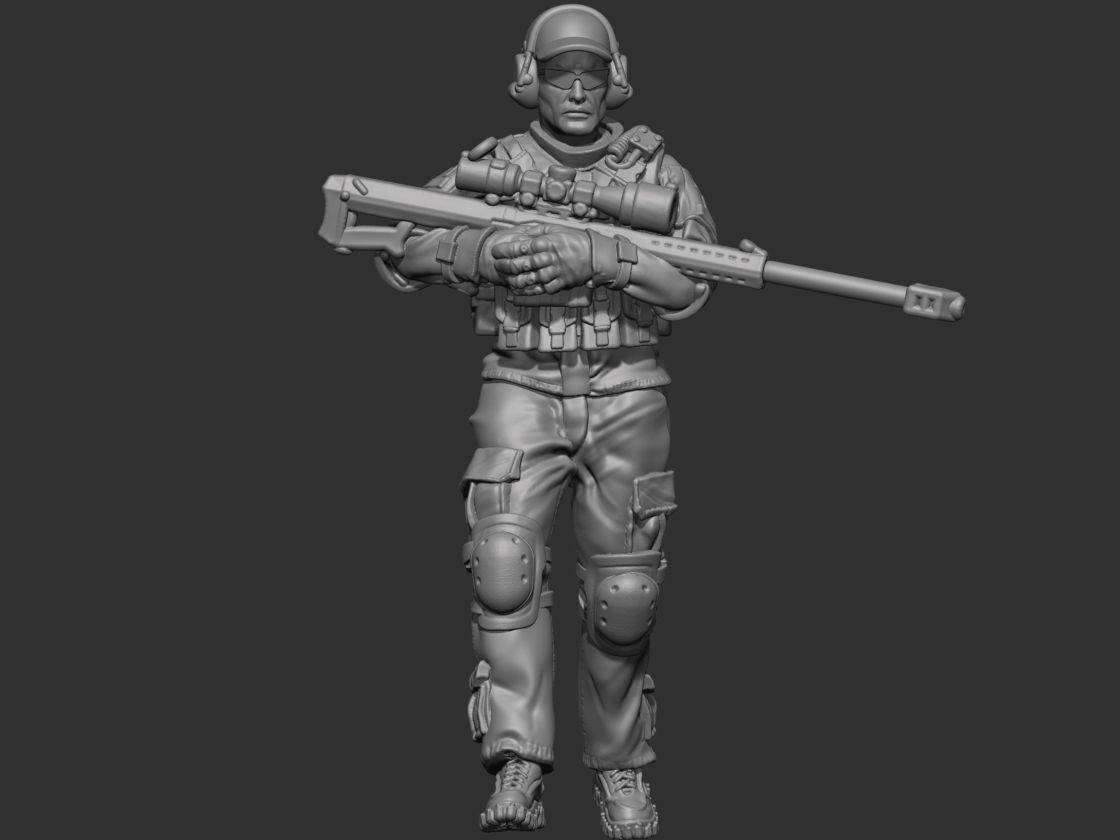 USA modern soldier 4 3D print model_1