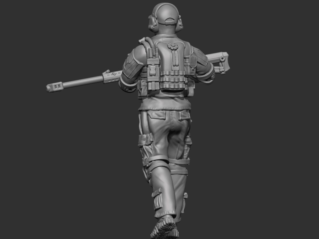 USA modern soldier 4 3D print model_4