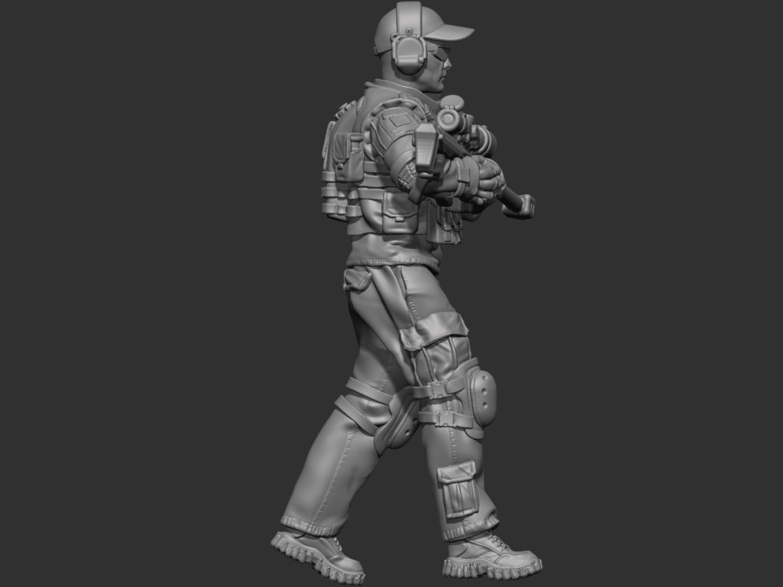 USA modern soldier 4 3D print model_11