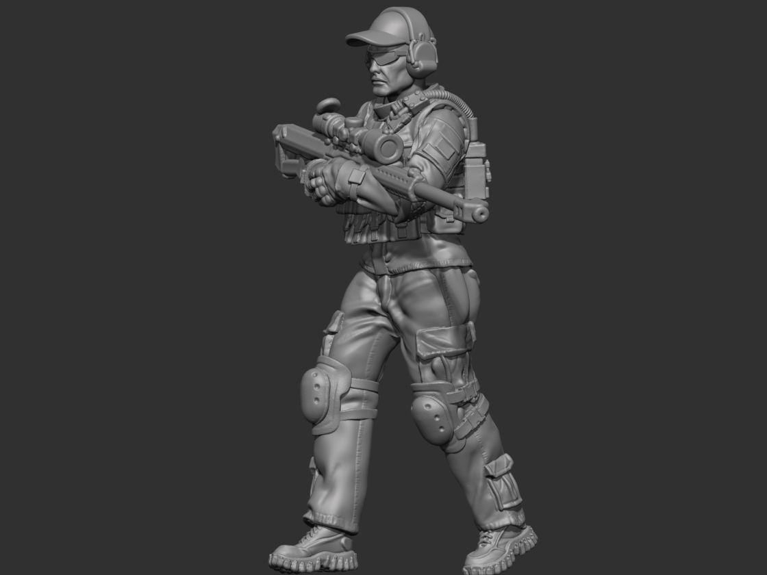 USA modern soldier 4 3D print model_10