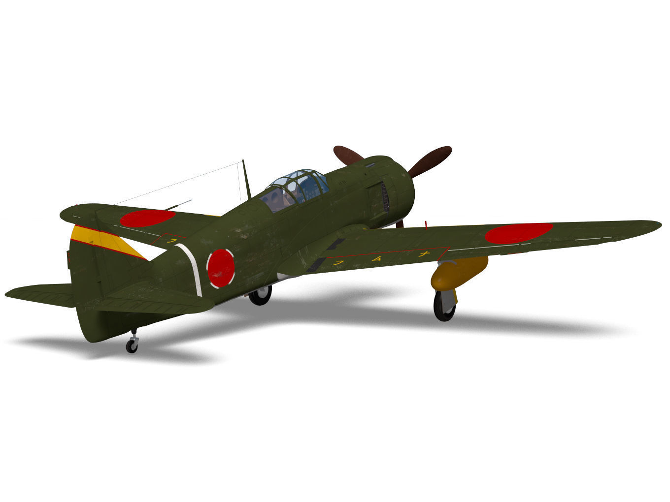 Kawasaki Ki100 Early 3D model_3