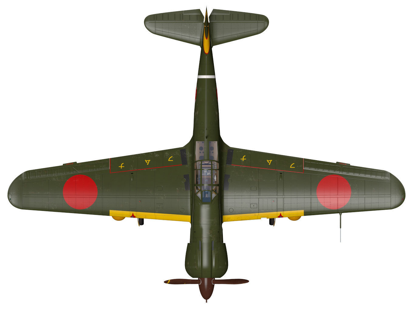 Kawasaki Ki100 Early 3D model_5
