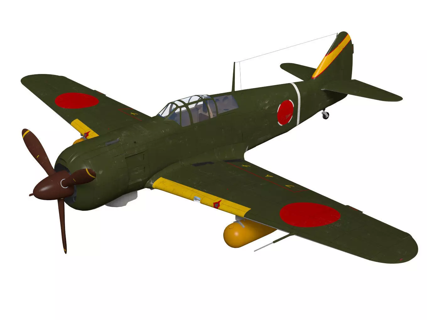 Kawasaki Ki100 Early 3D model_0